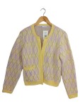 Vorschaubild 1 von Strickjacke Gr. 40 Rautenmuster Lila Gelb