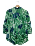 Vorschaubild 1 von Bluse Gr. 38 Grün Blumenmuster Langarm