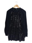 Vorschaubild 1 von Pullover Pailletten Samt Schwarz Gr. 40