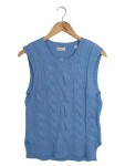 Vorschaubild 1 von Pullunder Damen Blau Gr. 36 S Zopfmuster Strickweste Weste Casual