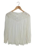 Vorschaubild 1 von Pullover Gr. 38 Weiß Spitze Viskose Damen