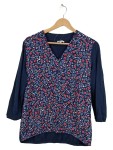 Vorschaubild 1 von Pullover Blumenmuster V-Ausschnitt Damen Gr. 38