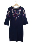 Vorschaubild 1 von Festliches Kleid Gr. 34 Blumenstickerei Glockenärmel