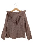 Vorschaubild 1 von Langarmshirt Gr. 134 Blumenmuster Rüschen Braun