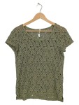 Vorschaubild 1 von T-Shirt Spitze Blumenmuster Oliv Gr. 38 Damen