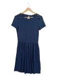 Vorschaubild 1 von EDC Freizeitkleid Damen Gr. 34 XS Dunkelblau Spitze Kurzarm