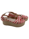 Vorschaubild 1 von Espadrille Gr. 37 rot weiß gestreift Keilabsatz