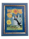 Vorschaubild 1 von Rosina Wachtmeister Bild Katze Sonnenblumen gerahmt