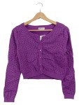 Vorschaubild 1 von Strickjacke Cardigan Lila Punkte Gr. 164 Langarm