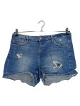 Vorschaubild 1 von Damen Jeans Shorts Gr. 30 Blau Distressed Fransen