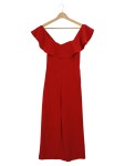 Vorschaubild 1 von Jumpsuit Gr. 38 Rot Rüschen Schulterfrei Elegant
