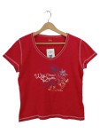 Vorschaubild 1 von T-Shirt Gr. 40 Rot Maritim Print V-Ausschnitt