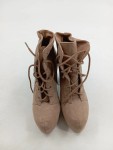 Vorschaubild 2 von Stiefelette Plateau Blockabsatz Schnürstiefel Beige Gr. 38