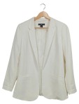 Vorschaubild 1 von Blazer Damen Gr. 38 M Weiß Offene Front Elegant Business