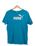 Vorschaubild 1 von T-Shirt Herren Gr. 48, M Türkis Logo Print Kurzarm Sport