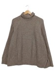 Vorschaubild 1 von Damen Rollkragen Pullover Gr. 36 S Braun Rippstrick Oversize