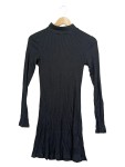 Vorschaubild 1 von Strickkleid Gr. 36 Langarm Rollkragen Rippstrick Dunkelblau
