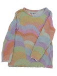Vorschaubild 1 von Langarmshirt Mädchen Gr. 80 Rippstrick Pastell Regenbogen Wellenmuster