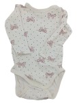Vorschaubild 1 von Baby Body Langarm Gr. 80 Weiß Rosa Schleifen Herzen Muster
