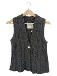 Vorschaubild 1 von Pullunder Strickweste Gr. 36 Zopfmuster Knopfleiste Grau