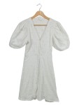 Vorschaubild 1 von Blusenkleid Gr. 36 Weiß Lochstickerei Puffärmel