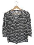 Vorschaubild 1 von Bluse Geometrisches Muster Schwarz Weiß Gr. 38