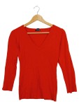 Vorschaubild 1 von Pullover Damen Rot V-Ausschnitt Gr. 36 Basic