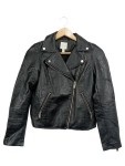 Vorschaubild 1 von Lederjacke Schwarz Biker Style Reißverschluss Gr. 32