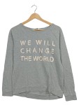 Vorschaubild 1 von Sweatshirt Gr. 170 Grau Schriftzug Baumwolle