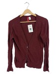 Vorschaubild 1 von Strickjacke Gr. 38 Dunkelrot Knopfleiste Damen