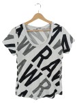 Vorschaubild 1 von T-Shirt Gr. 40 Allover Print Weiß Streetwear
