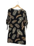 Vorschaubild 1 von Sommerkleid Gr. 36 schwarz Blattmuster Viskose