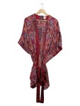 Vorschaubild 1 von Morgenmantel Kimono Bohemian Paisley Rot Einheitsgröße