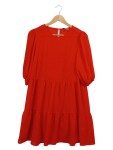 Vorschaubild 1 von Sommerkleid Rot Puffärmel Rüschen Gr. 36