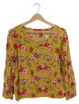 Vorschaubild 1 von Bluse Blumenmuster V-Ausschnitt Spitze Gr. 38