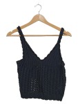 Vorschaubild 1 von Bustier Top Gr. 38 Dunkelgrau Strick V-Ausschnitt