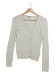 Vorschaubild 1 von Strickjacke Damen Gr. 38 Creme Cardigan V-Ausschnitt