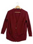Vorschaubild 1 von Strickjacke Gr. 36 Dunkelrot Knöpfe Damen