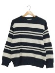 Vorschaubild 1 von Pullover Gr. 152 Streifen Waffelstrick schwarz weiß