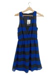 Vorschaubild 1 von Sommerkleid Gr. 34 gestreift blau schwarz ärmellos