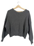 Vorschaubild 1 von Pullover Gr. 36 Grau Kordelzug Cropped