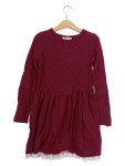 Vorschaubild 1 von Strickkleid Gr. 110 Bordeaux Spitzenbesatz