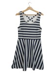 Vorschaubild 1 von Sommerkleid Damen Gr. 38 M Mehrfarbig Gestreift Maritim Neckholder