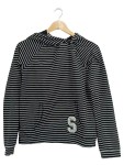 Vorschaubild 1 von Kapuzenpullover Ringel Gr. 176 Schwarz Weiß Gestreift S Applikation