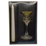 Vorschaubild 1 von Kerzenhalter Kristallglas Kelch floral verziert 16cm