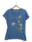 Vorschaubild 1 von T-Shirt Gr. 38 Blau Blumenmuster V-Ausschnitt