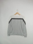 Vorschaubild 2 von Pullover Gr. 34 Grau Weiß Spitze Damen