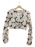 Vorschaubild 1 von Bluse Wickeloptik Blumenmuster Beige Schwarz Gr. 36