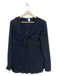 Vorschaubild 1 von Hemdbluse Schwarz Langarm Elegant Damen Gr. 36
