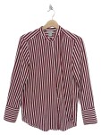Vorschaubild 1 von Bluse gestreift rot-weiß Langarm Hemdbluse Damen Gr. 36